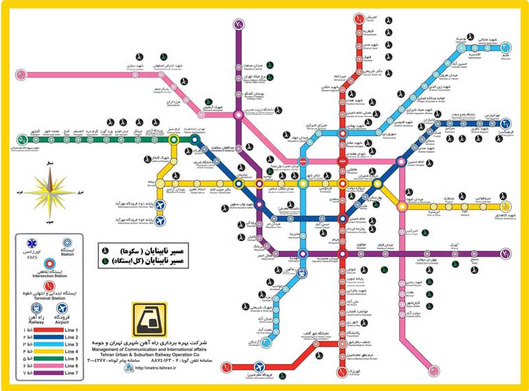 نقشه متروی تهران