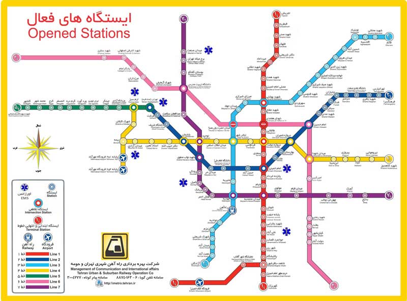 نقشه مترو تهران 1401