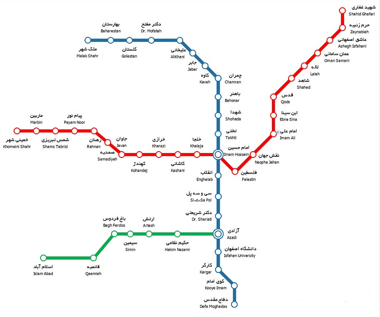 نقشه متروی اصفهان