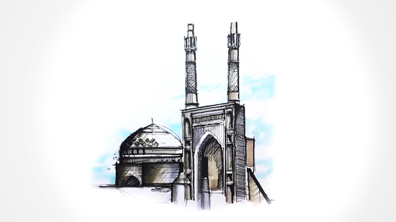 مناره‌های مسجد جامع یزد
