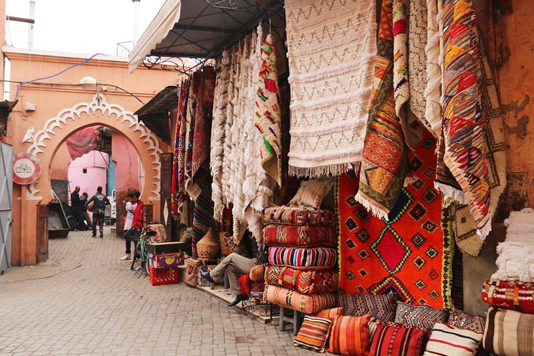 souk medina carpets marrakech morocco