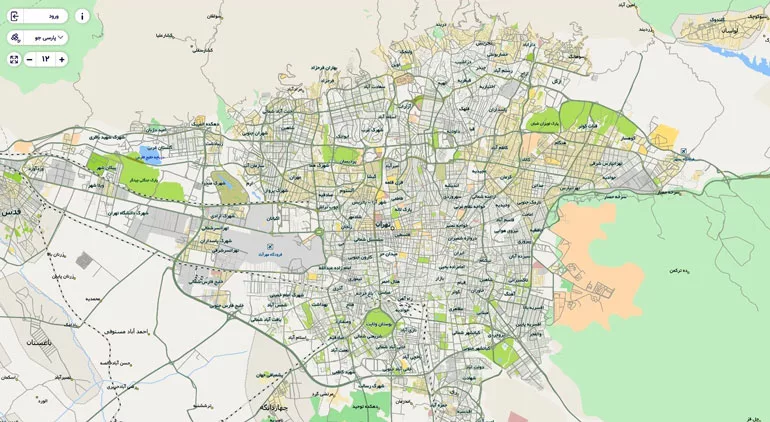 نقشه گردشگری تهران